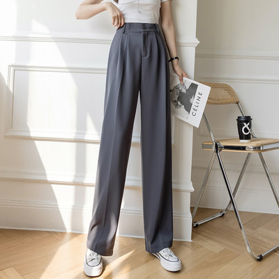 Стилен дамски широк панталон с висока талия в три цвята