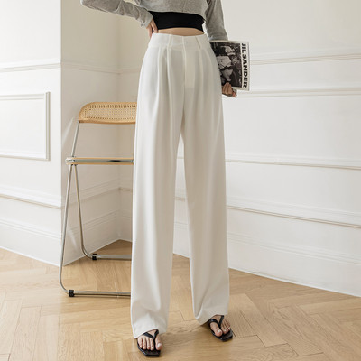 Стилен дамски широк панталон с висока талия в три цвята