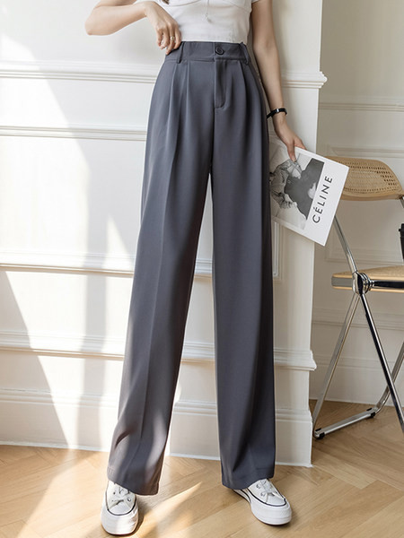 Стилен дамски широк панталон с висока талия в три цвята