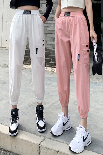 Pantaloni de dama cu nasturi si elastic in talie