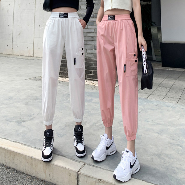 Pantaloni de dama cu nasturi si elastic in talie