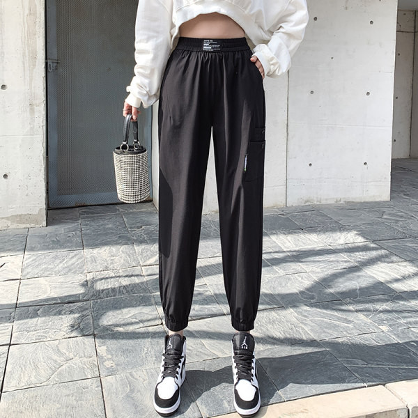 Pantaloni de dama cu nasturi si elastic in talie