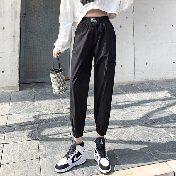 Pantaloni de dama cu nasturi si elastic in talie