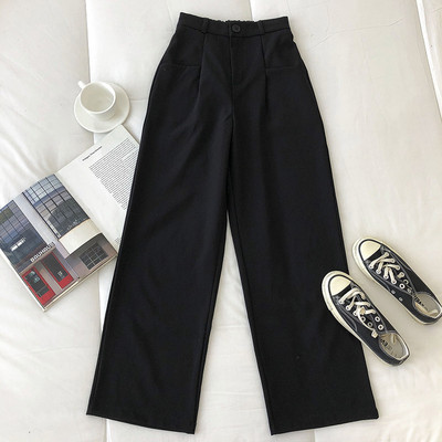 Дамски панталон с  джобове и висока талия