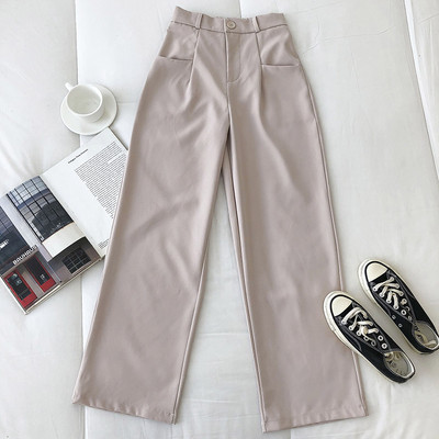 Дамски панталон с  джобове и висока талия