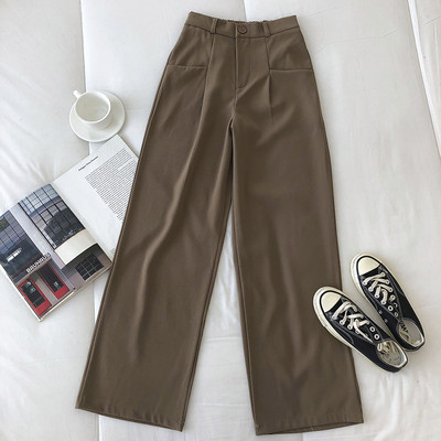 Дамски панталон с  джобове и висока талия