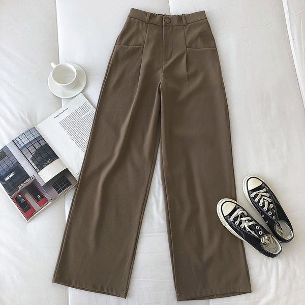 Дамски панталон с  джобове и висока талия