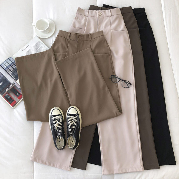 Дамски панталон с  джобове и висока талия