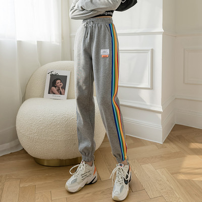 Дамски панталон с кант и еластична талия