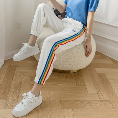 Дамски панталон с кант и еластична талия