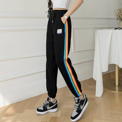 Дамски панталон с кант и еластична талия