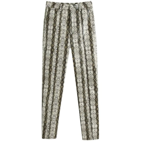 Pantaloni drepti de damă cu model cu model