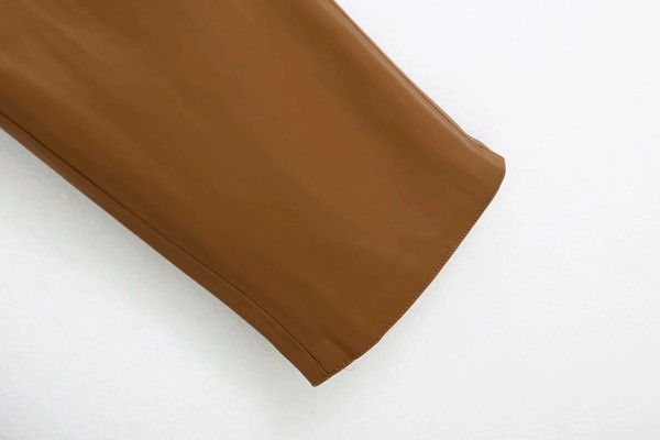 Pantaloni de dama mulat din piele ecologica cu talie inalta