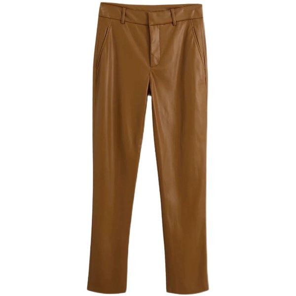 Pantaloni de dama mulat din piele ecologica cu talie inalta