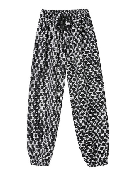 Pantaloni casual dama in dungi cu elastic si cravate