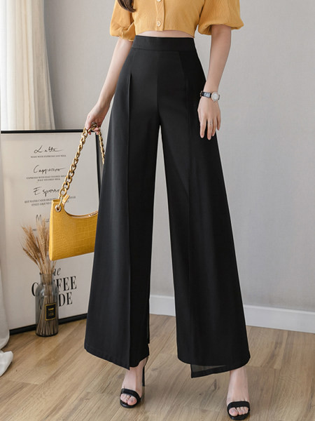 Pantaloni de damă cu talie înaltă - un model larg