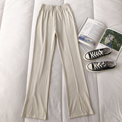 Pantaloni casual dama cu elastic - model drept