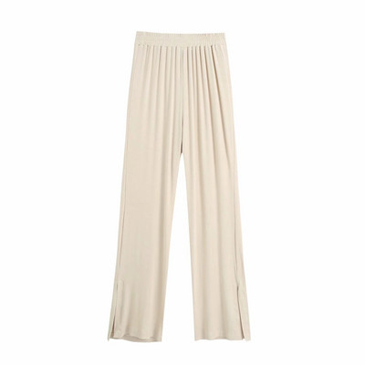 Ležerne široke hlače s elastičnim strukom za žene