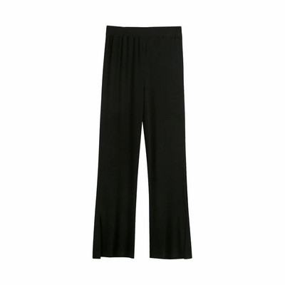 Ležerne široke hlače s elastičnim strukom za žene