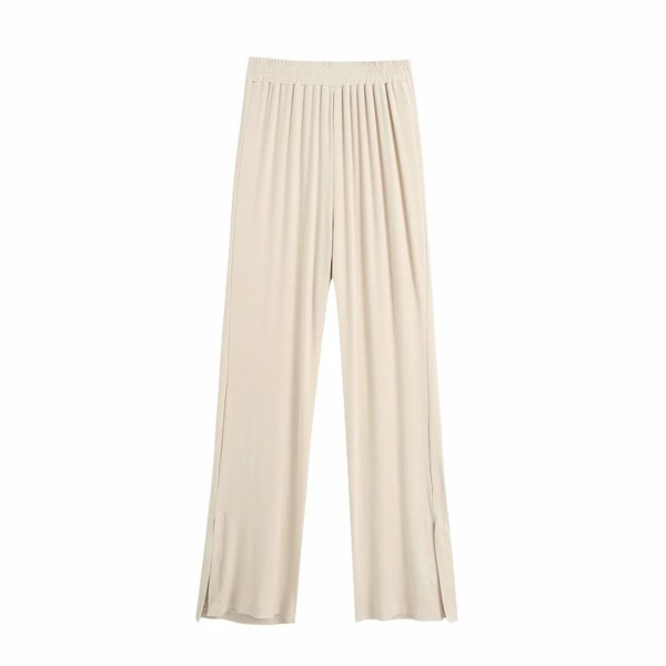 Ležerne široke hlače s elastičnim strukom za žene