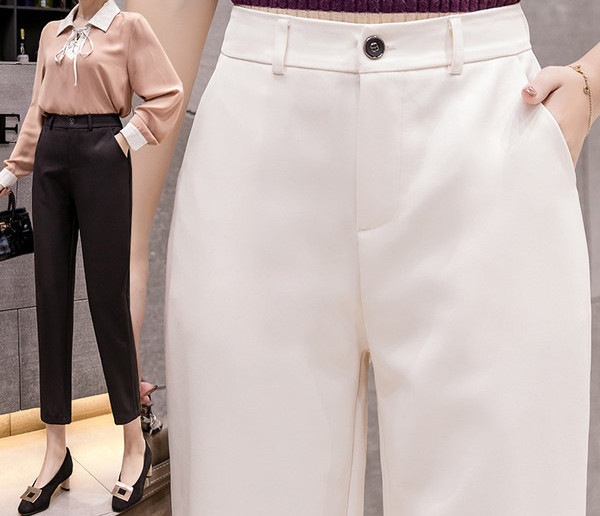 Pantaloni eleganti de dama cu talie inalta - in doua culori