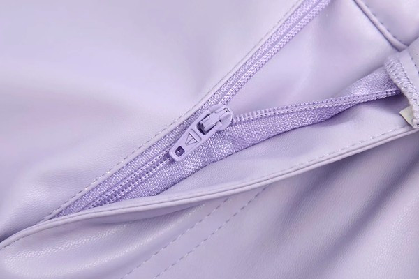 Široke ženske hlače od umjetne kože