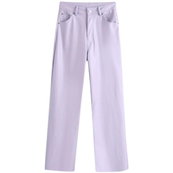 Široke ženske hlače od umjetne kože