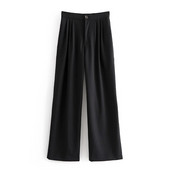 Pantaloni de dama decupati de culoare neagra