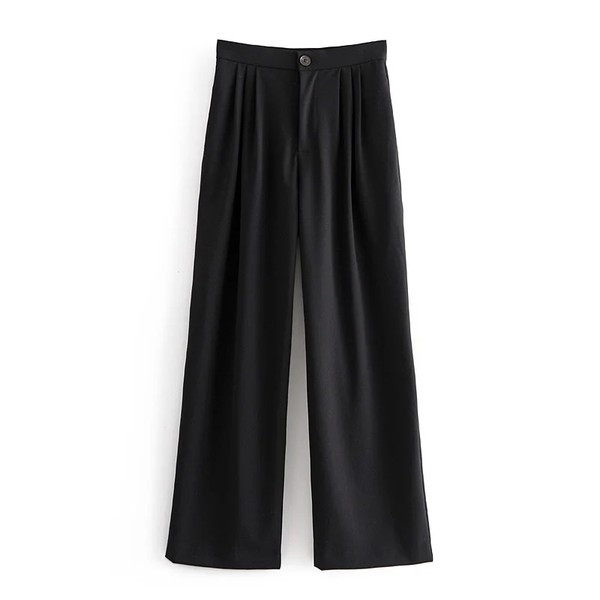 Pantaloni de dama decupati de culoare neagra