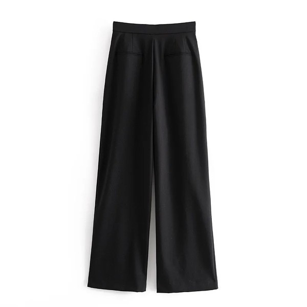 Pantaloni de dama decupati de culoare neagra
