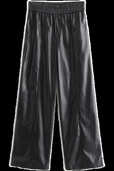 Model larg de pantaloni dama din piele ecologica