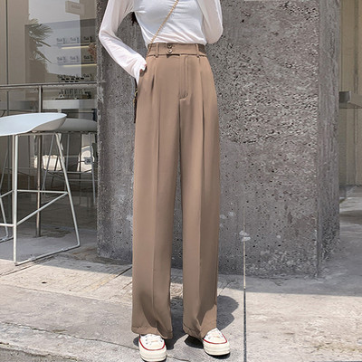 Нов модел дамски летен панталон с висока талия - широк модел