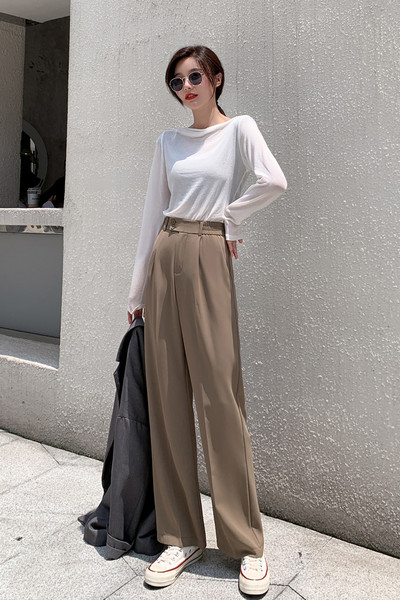 Pantaloni de vara de dama model nou cu talie inalta - model lat