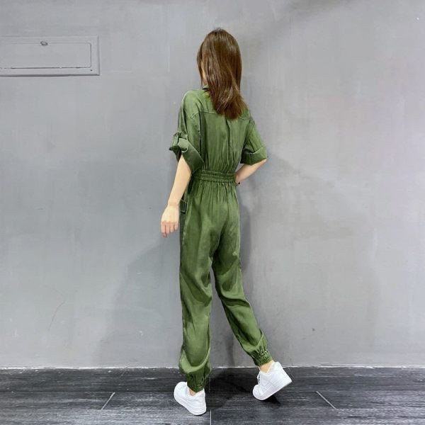 Salopeta de dama moderna cu centura si buzunare