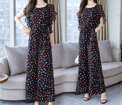 Salopeta de dama din sifon floral cu bucle