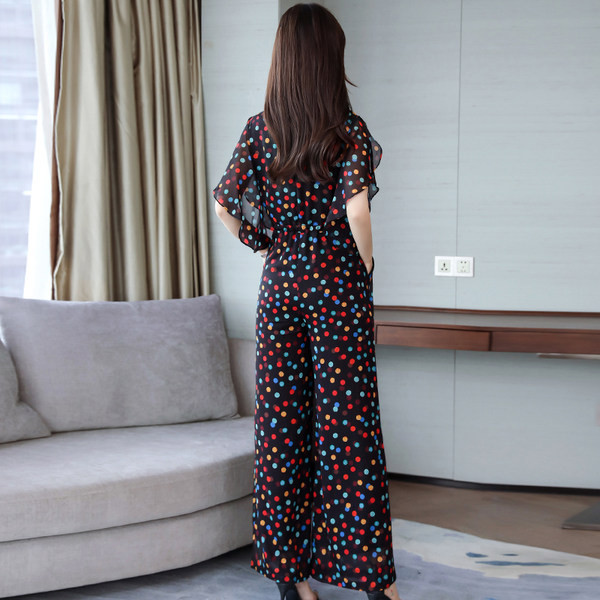 Salopeta de dama din sifon floral cu bucle