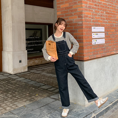 Salopeta de dama din denim cu buzunar