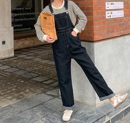 Salopeta de dama din denim cu buzunar