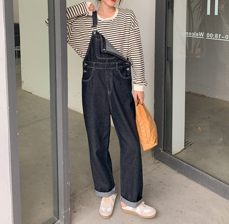 Salopeta de dama din denim cu buzunar