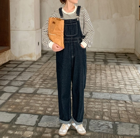 Salopeta de dama din denim cu buzunar