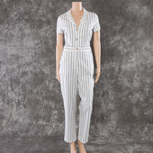 Model nou de salopetă de damă în dungi cu mâneci scurte