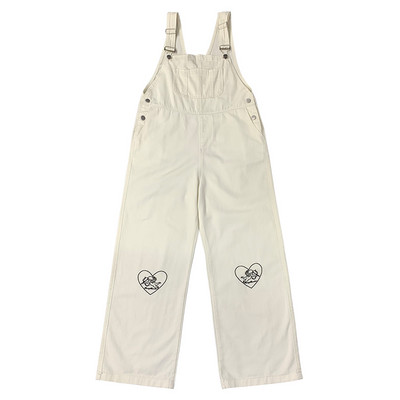 Salopeta de dama cu broderie in alb si negru