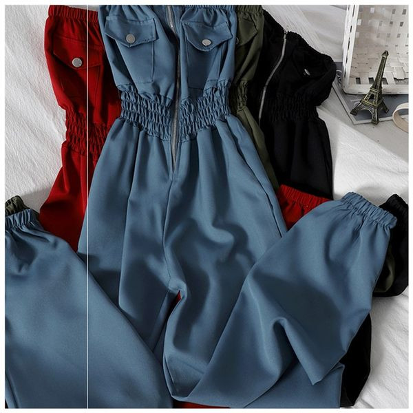 Salopeta lunga de dama cu talie elastica