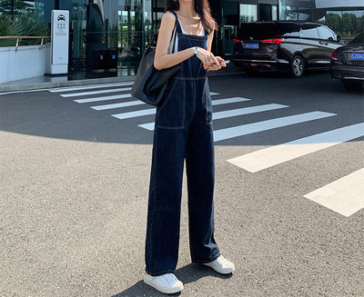 Salopeta de dama din denim model lat