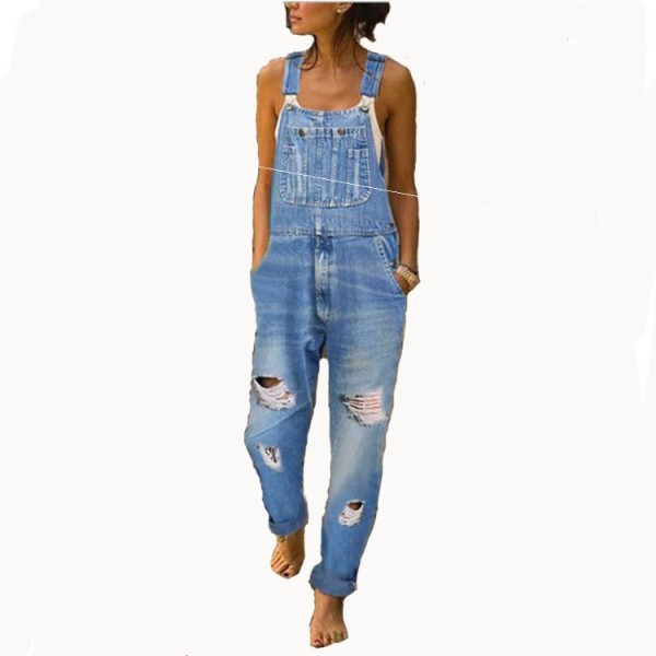 Naiste väljalõigatud elementidega teksakombinesoon