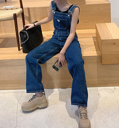 Νέο μοντέο γυναικεία ολόσωμη φόρμα ζιν - μπλε και μαύρο χρώμα