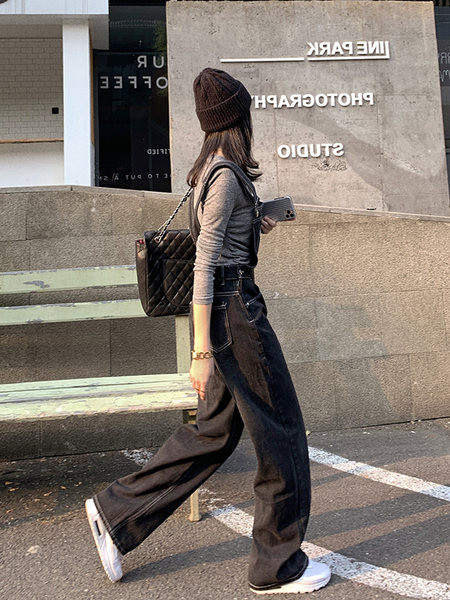 Νέο μοντέο γυναικεία ολόσωμη φόρμα ζιν - μπλε και μαύρο χρώμα