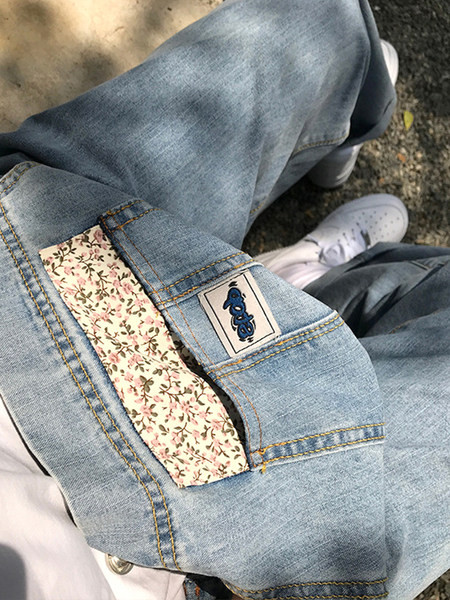 Γυναικείες ολόσωμες φόρμες τζιν με τσέπες σε μπλέ χρώμα