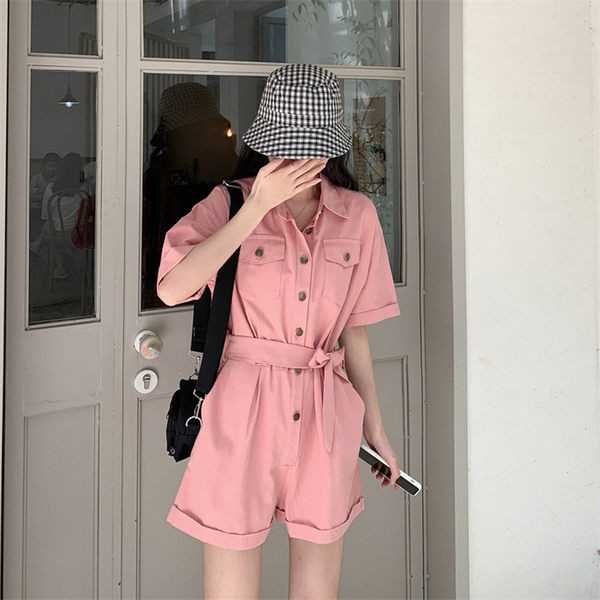 Salopeta de dama cu nasturi si maneci scurte