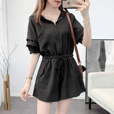 Γυναικείες casual ολόσωμες φόρμες με φερμουάρ και κορδόνια